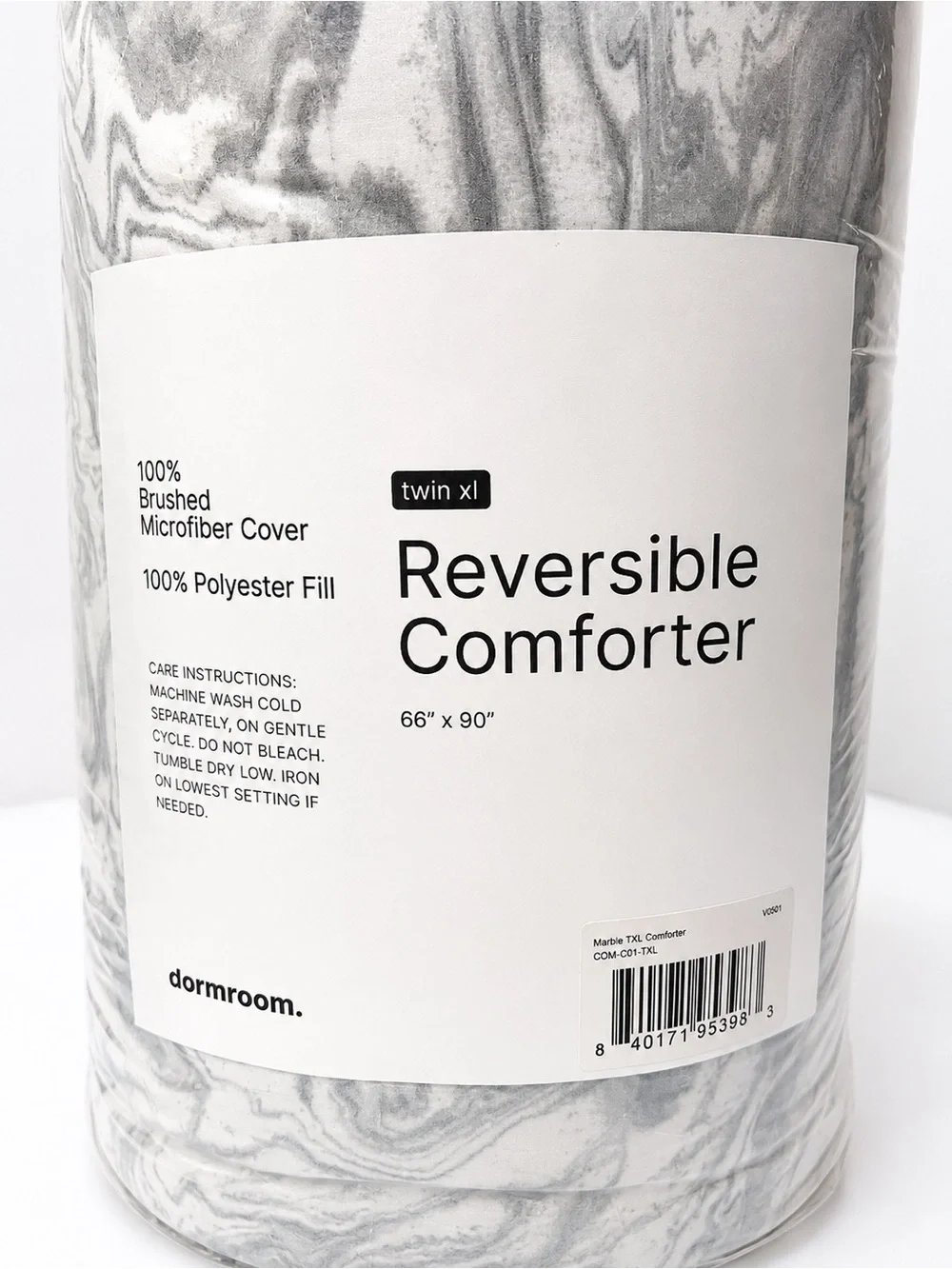 Reversible Comforter Gray Marble Pattern twin xl (66